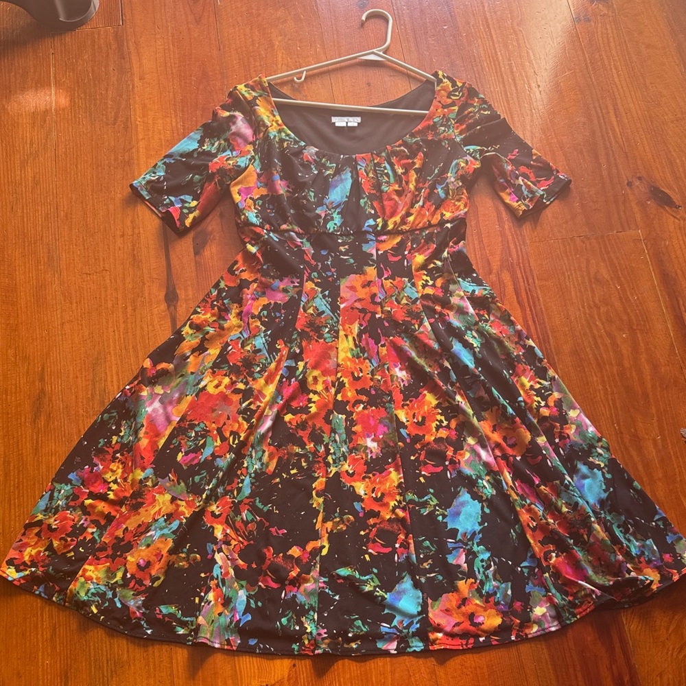 London Time Colorful Floral Dress